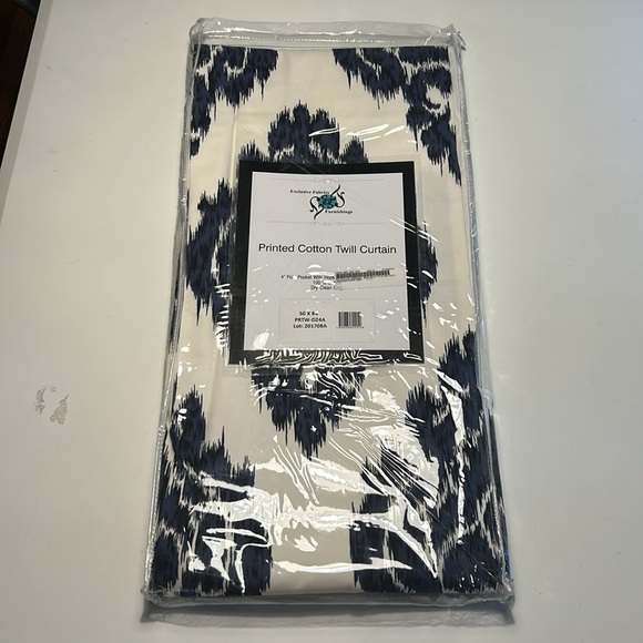 Navy and white curtain panels - set of 2 - Picture 12 of 12